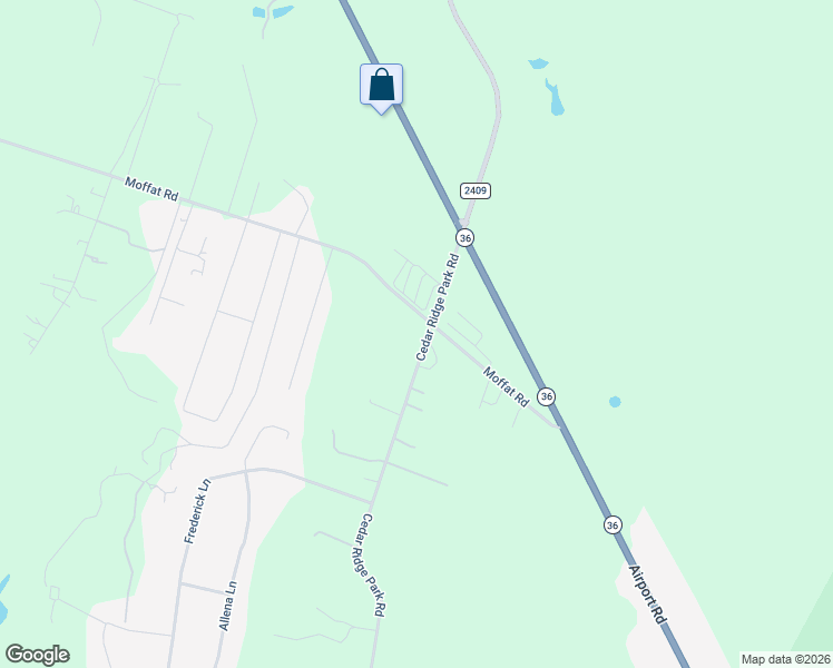 map of restaurants, bars, coffee shops, grocery stores, and more near 5796 Cedar Ridge Park Road in Temple