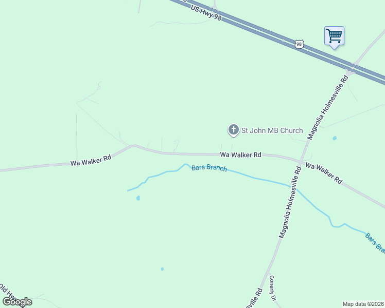 map of restaurants, bars, coffee shops, grocery stores, and more near 2043 Wa Walker Road in McComb