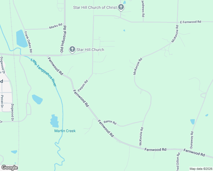 map of restaurants, bars, coffee shops, grocery stores, and more near 1038 Paquin Road in McComb