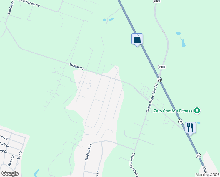 map of restaurants, bars, coffee shops, grocery stores, and more near 268 Sand Flat Lane in Temple