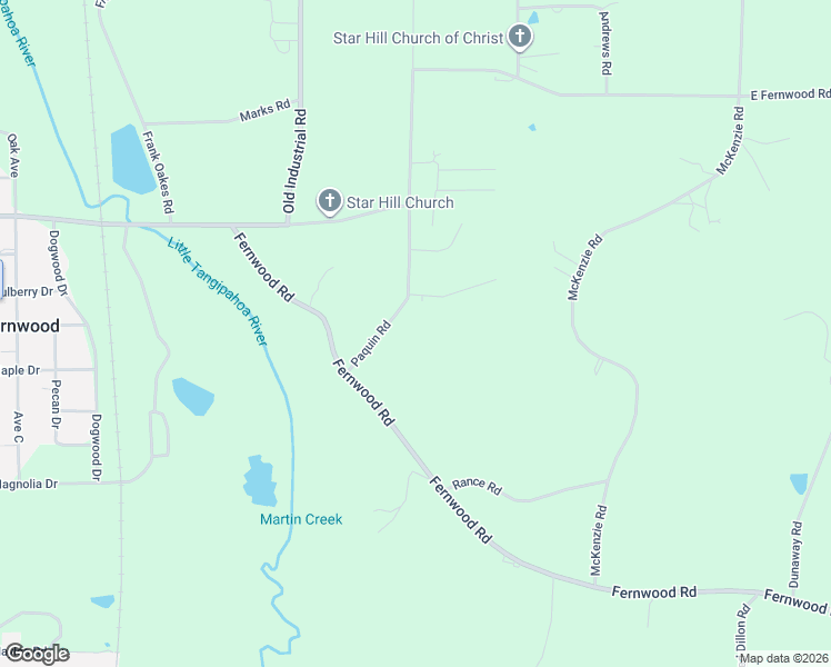 map of restaurants, bars, coffee shops, grocery stores, and more near 1038 Paquin Road in McComb