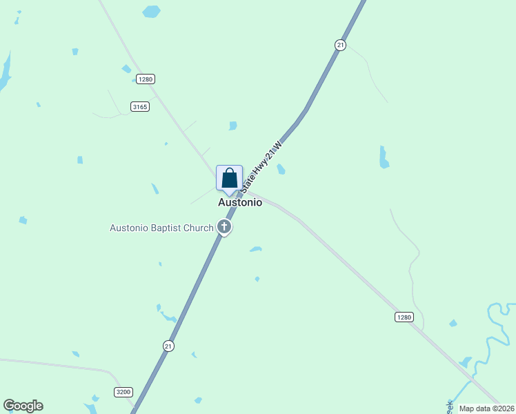 map of restaurants, bars, coffee shops, grocery stores, and more near 12895 Farm to Market Road 1280 in Crockett
