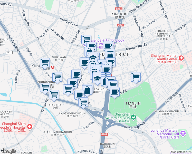 map of restaurants, bars, coffee shops, grocery stores, and more near in 