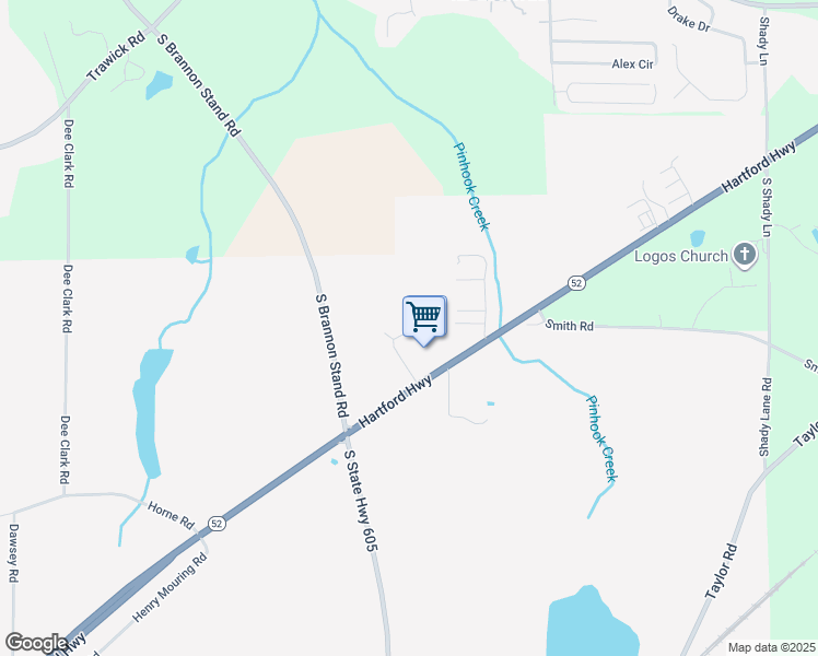 map of restaurants, bars, coffee shops, grocery stores, and more near 174 Mayberry Lane in Dothan