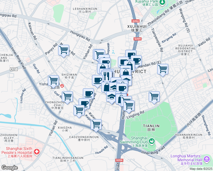 map of restaurants, bars, coffee shops, grocery stores, and more near in 