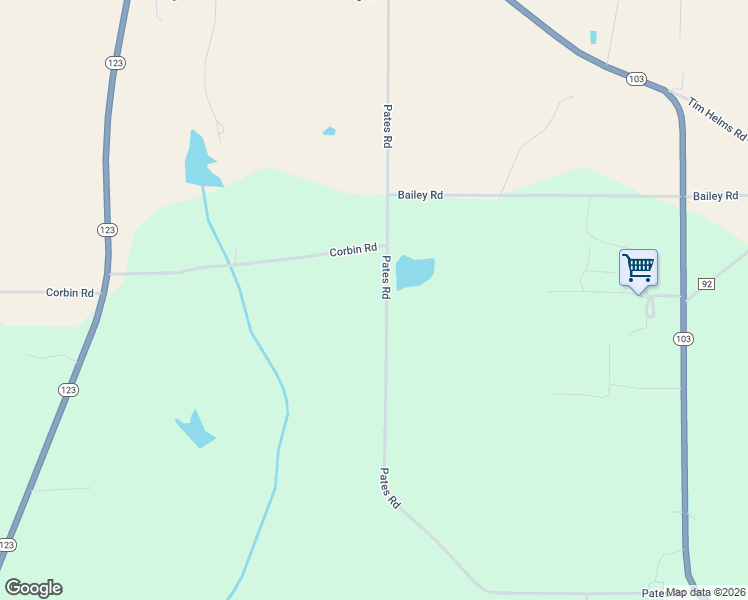 map of restaurants, bars, coffee shops, grocery stores, and more near 1479 Pates Road in Slocomb