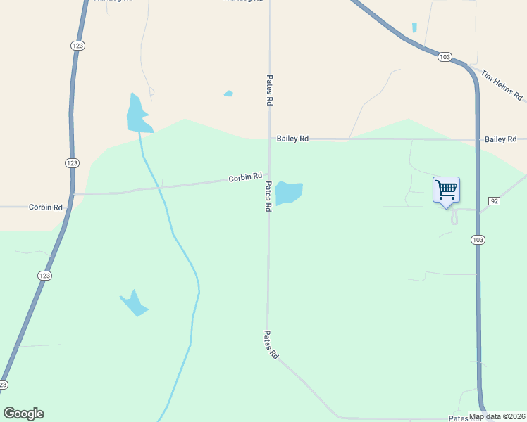 map of restaurants, bars, coffee shops, grocery stores, and more near 1479 Pates Road in Slocomb