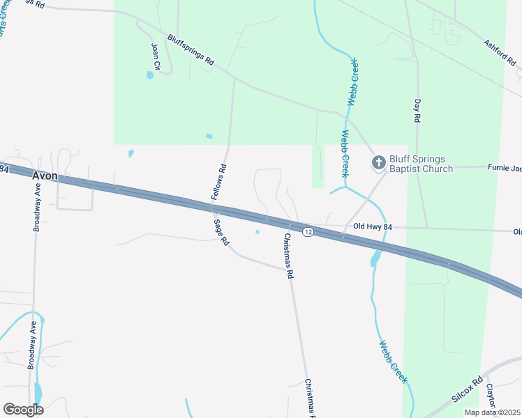 map of restaurants, bars, coffee shops, grocery stores, and more near 7845 U.S. 84 in Ashford