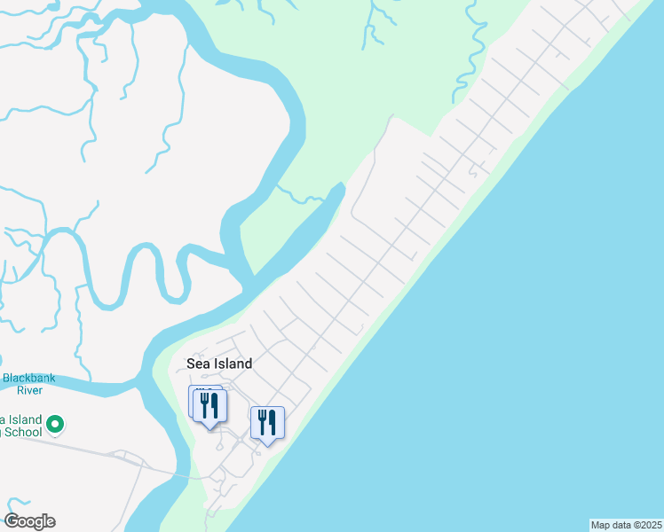 map of restaurants, bars, coffee shops, grocery stores, and more near 259 11th Street in Sea Island