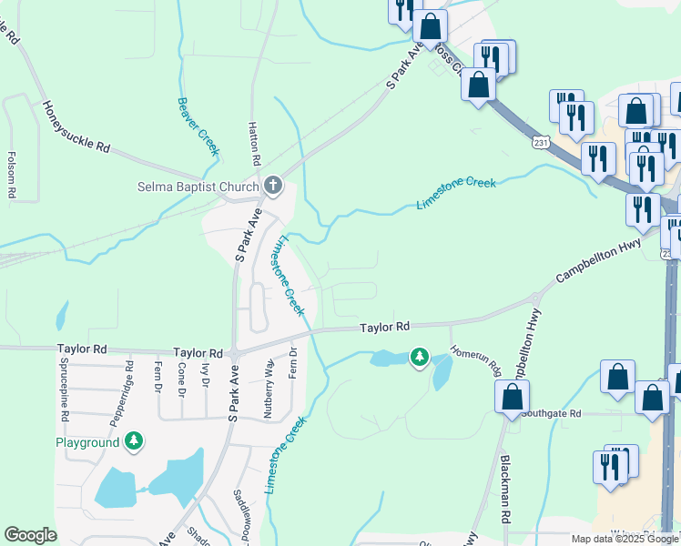 map of restaurants, bars, coffee shops, grocery stores, and more near 336 Moore Road in Dothan