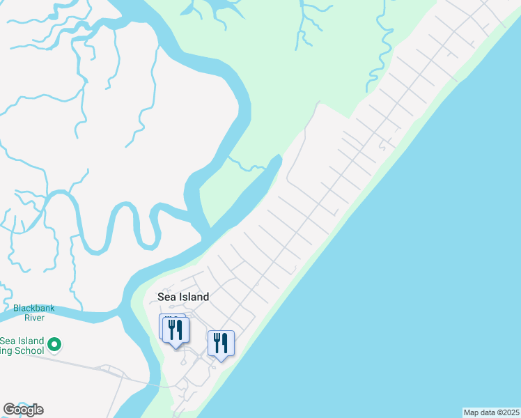 map of restaurants, bars, coffee shops, grocery stores, and more near 259 11th Street in Sea Island