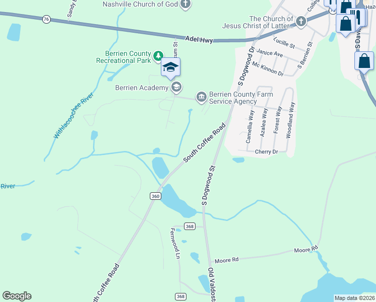 map of restaurants, bars, coffee shops, grocery stores, and more near 1523 South Coffee Road in Nashville