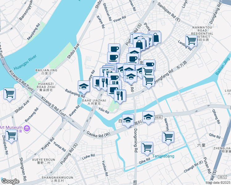 map of restaurants, bars, coffee shops, grocery stores, and more near in 