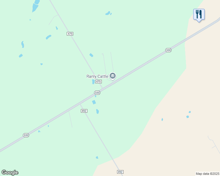 map of restaurants, bars, coffee shops, grocery stores, and more near 987 Texas 320 in Lott