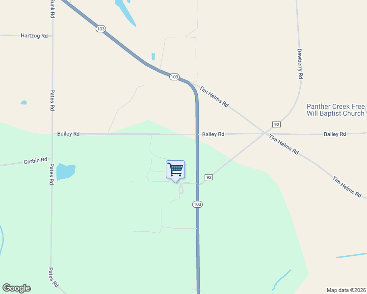 map of restaurants, bars, coffee shops, grocery stores, and more near 365 Bailey Road in Slocomb