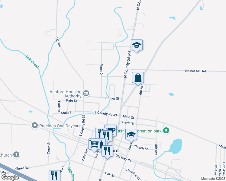 map of restaurants, bars, coffee shops, grocery stores, and more near 120 Jules Lane in Ashford