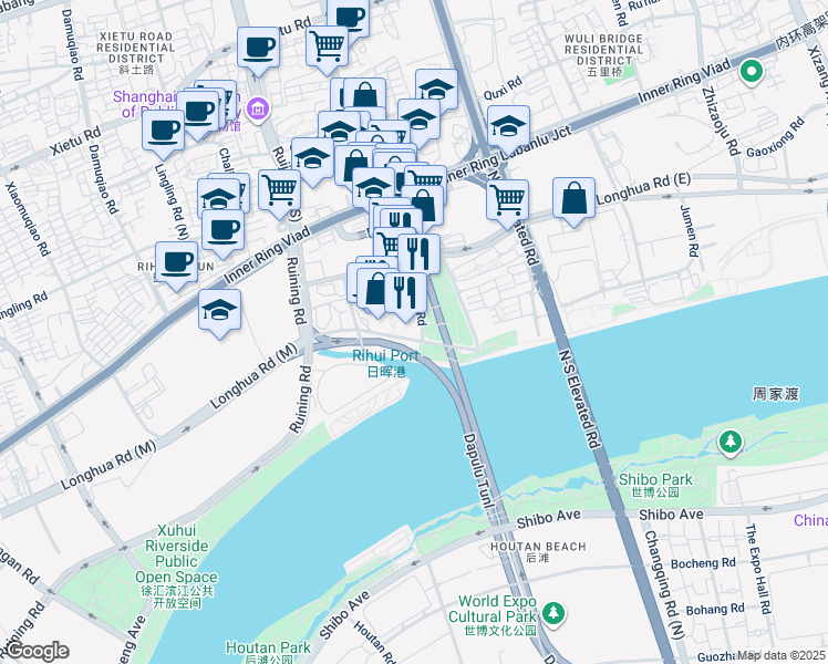 map of restaurants, bars, coffee shops, grocery stores, and more near in 