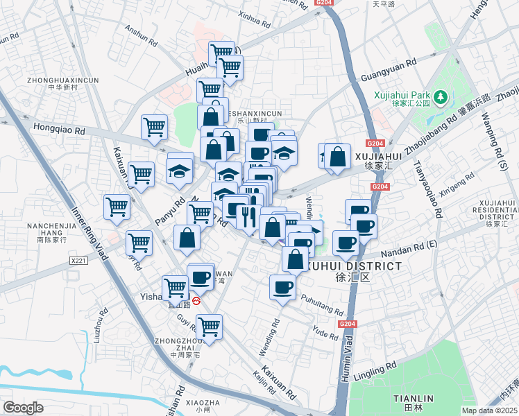 map of restaurants, bars, coffee shops, grocery stores, and more near in 
