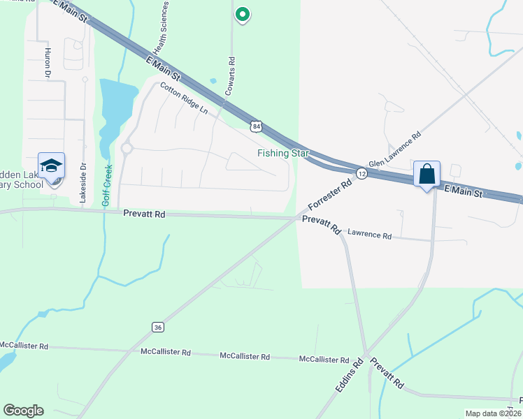 map of restaurants, bars, coffee shops, grocery stores, and more near 2227 Prevatt Road in Dothan