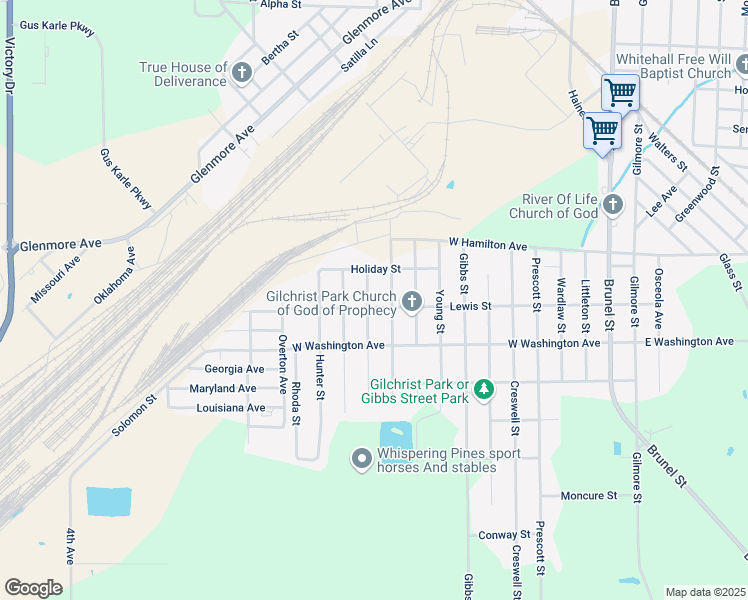 map of restaurants, bars, coffee shops, grocery stores, and more near 1604 Ball Street in Waycross