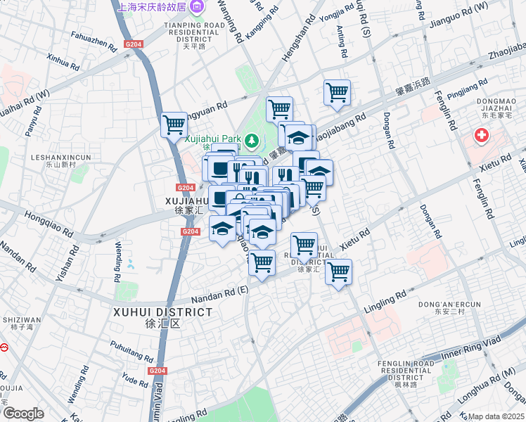 map of restaurants, bars, coffee shops, grocery stores, and more near in 