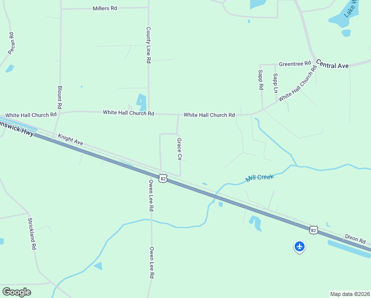 map of restaurants, bars, coffee shops, grocery stores, and more near 147 Grace Circle in Waycross