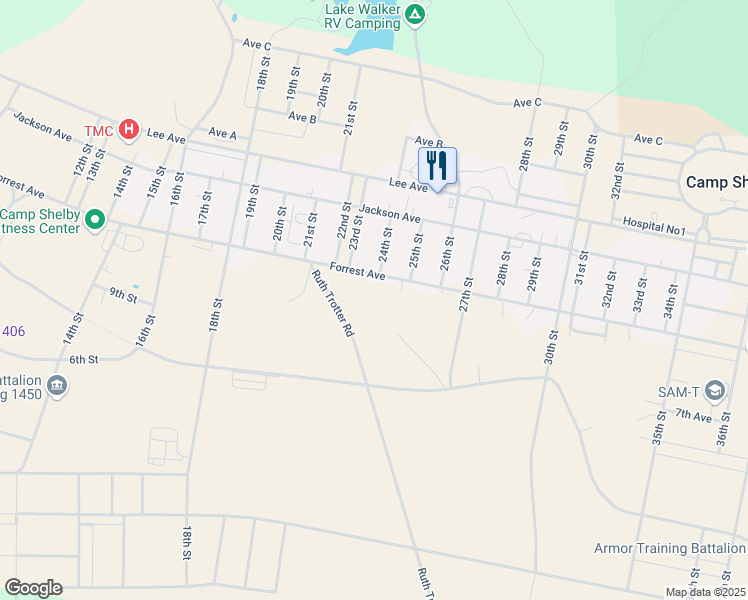 map of restaurants, bars, coffee shops, grocery stores, and more near in Hattiesburg