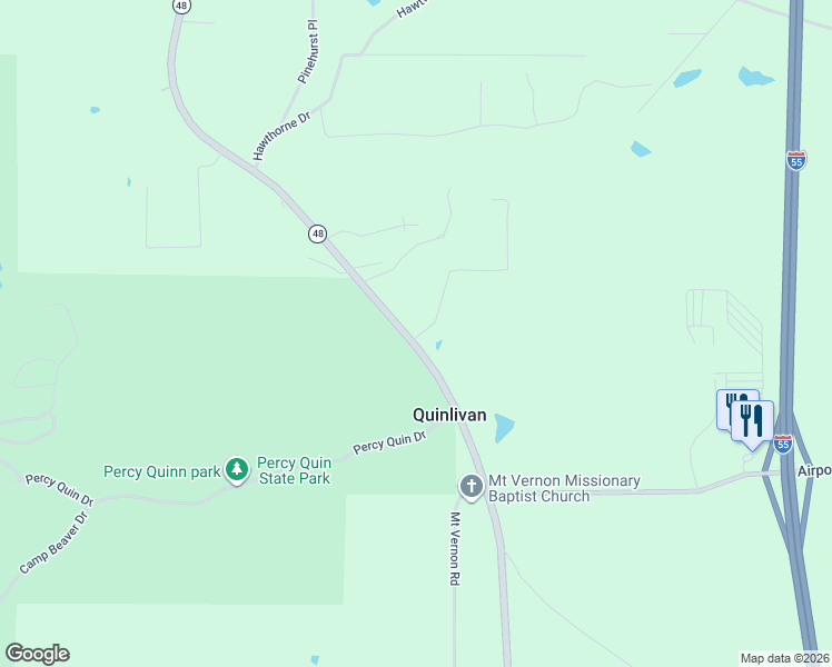 map of restaurants, bars, coffee shops, grocery stores, and more near 1006 Park Place in McComb