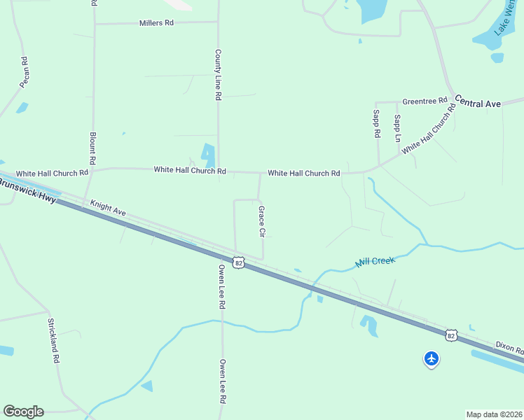 map of restaurants, bars, coffee shops, grocery stores, and more near 147 Grace Circle in Waycross