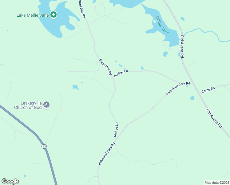 map of restaurants, bars, coffee shops, grocery stores, and more near Audrey Lane in Leakesville