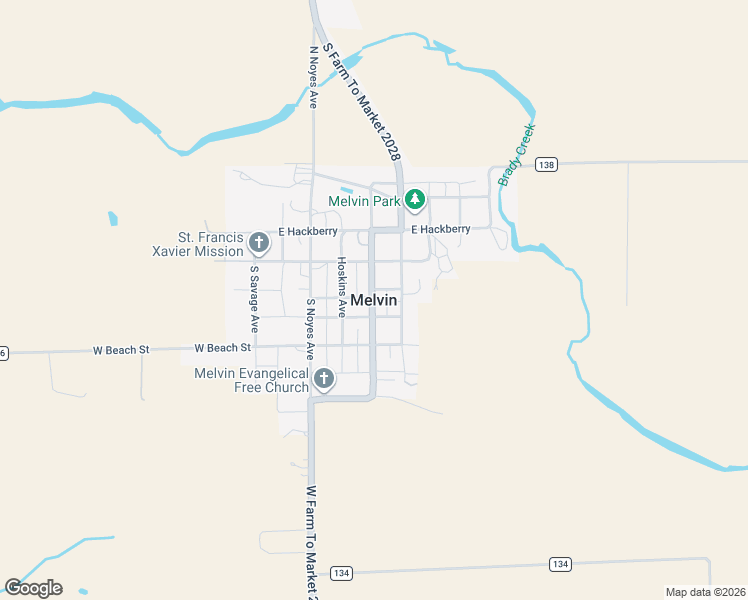 map of restaurants, bars, coffee shops, grocery stores, and more near in Melvin