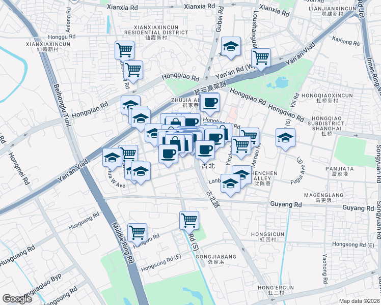 map of restaurants, bars, coffee shops, grocery stores, and more near in 