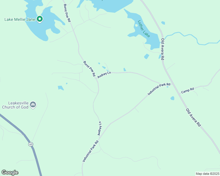map of restaurants, bars, coffee shops, grocery stores, and more near Audrey Lane in Leakesville