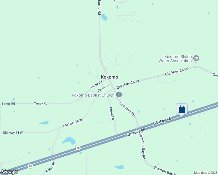 map of restaurants, bars, coffee shops, grocery stores, and more near 377 Old Highway 24 West in Kokomo