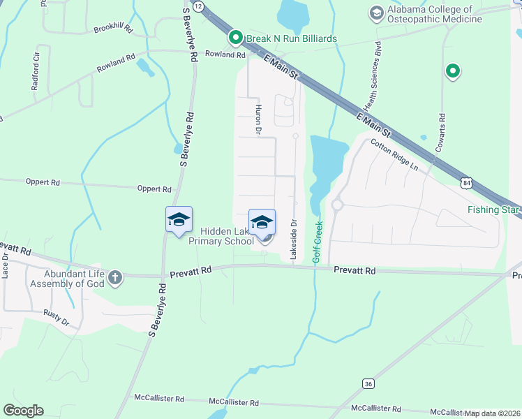 map of restaurants, bars, coffee shops, grocery stores, and more near 109 Michigan Drive in Dothan