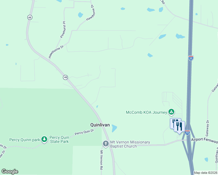 map of restaurants, bars, coffee shops, grocery stores, and more near 1000-1098 Park Place in McComb