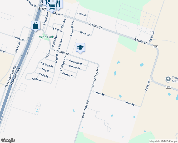 map of restaurants, bars, coffee shops, grocery stores, and more near 714 Lower Troy Road in Troy