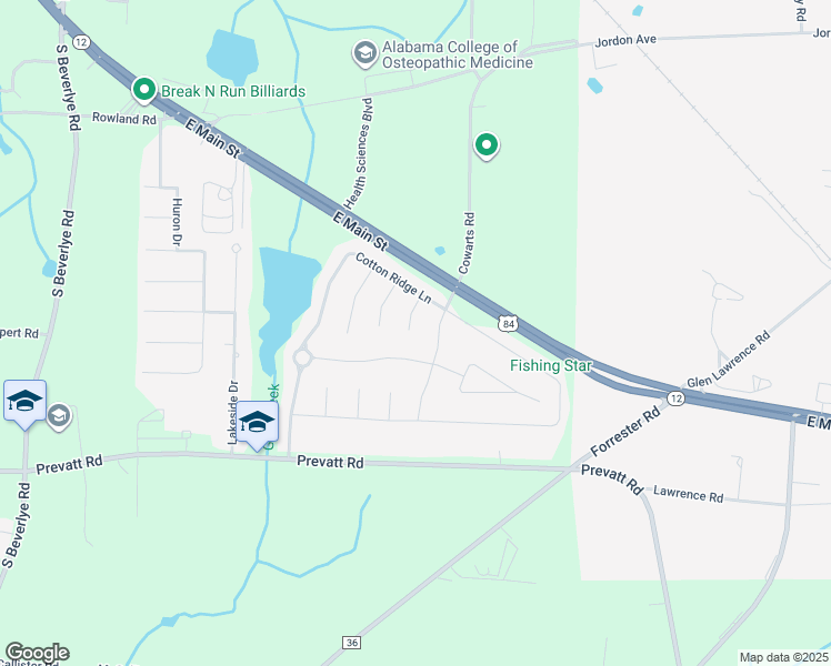 map of restaurants, bars, coffee shops, grocery stores, and more near 111 Hattiesburg Court in Dothan
