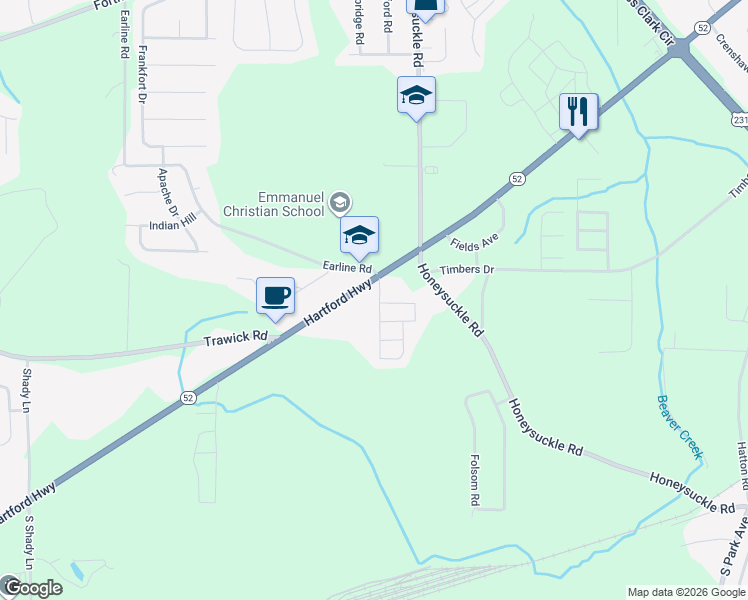 map of restaurants, bars, coffee shops, grocery stores, and more near 106 Charleston Ln in Dothan