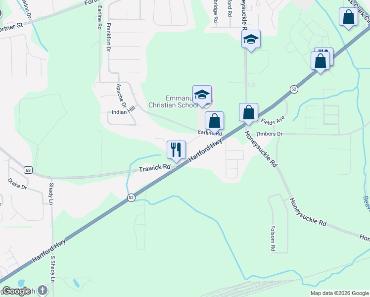 map of restaurants, bars, coffee shops, grocery stores, and more near 113 Autumn Ridge Drive in Dothan