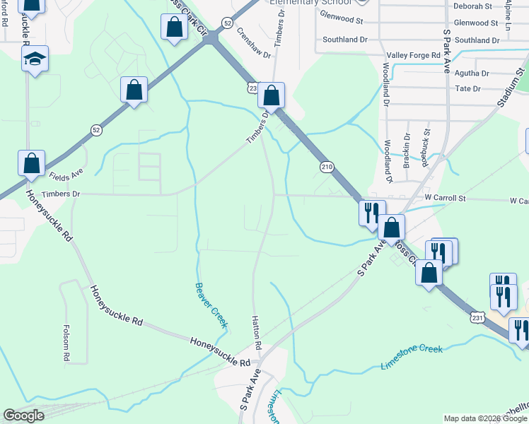 map of restaurants, bars, coffee shops, grocery stores, and more near 110 Sawtooth Drive in Dothan