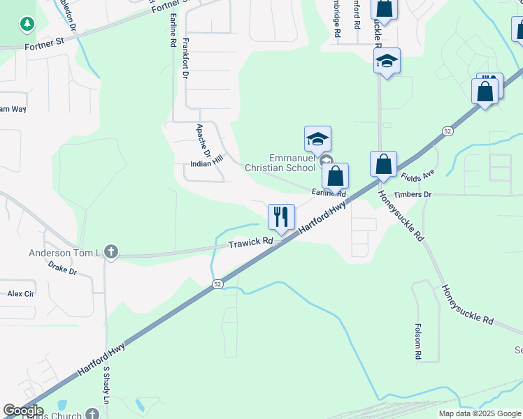 map of restaurants, bars, coffee shops, grocery stores, and more near 219 Autumn Ridge Drive in Dothan