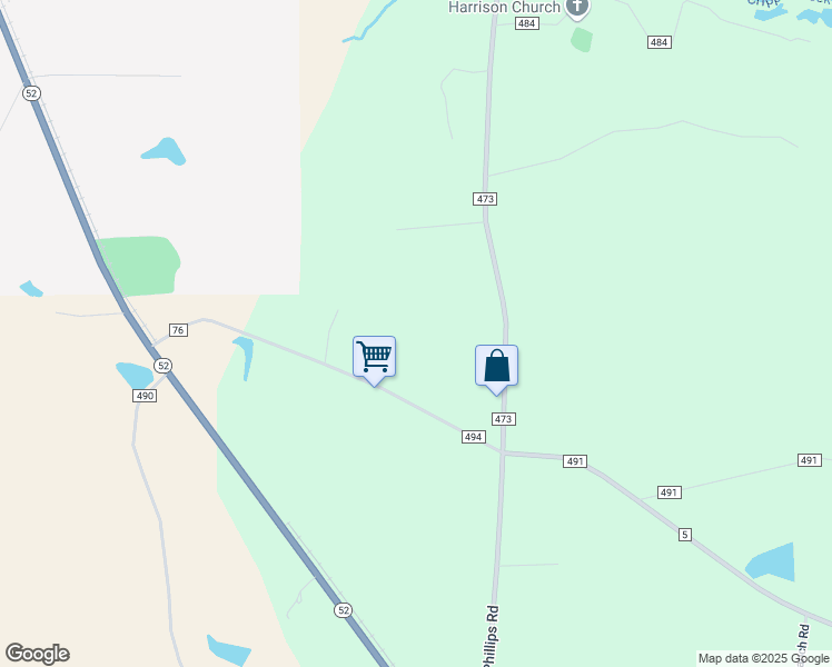 map of restaurants, bars, coffee shops, grocery stores, and more near 290-298 County Road 494 in Kinston