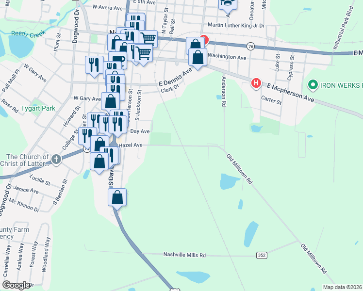map of restaurants, bars, coffee shops, grocery stores, and more near 231-315 Hazel Avenue in Nashville