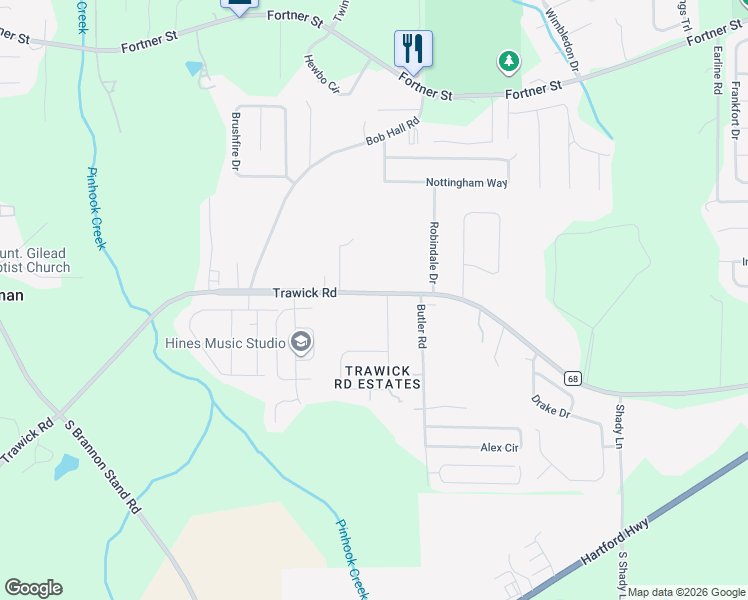 map of restaurants, bars, coffee shops, grocery stores, and more near 1624-1656 Trawick Road in Dothan