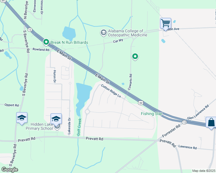 map of restaurants, bars, coffee shops, grocery stores, and more near 401 Cotton Ridge Lane in Dothan