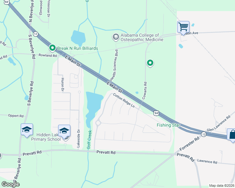 map of restaurants, bars, coffee shops, grocery stores, and more near 317 Cotton Ridge Lane in Dothan
