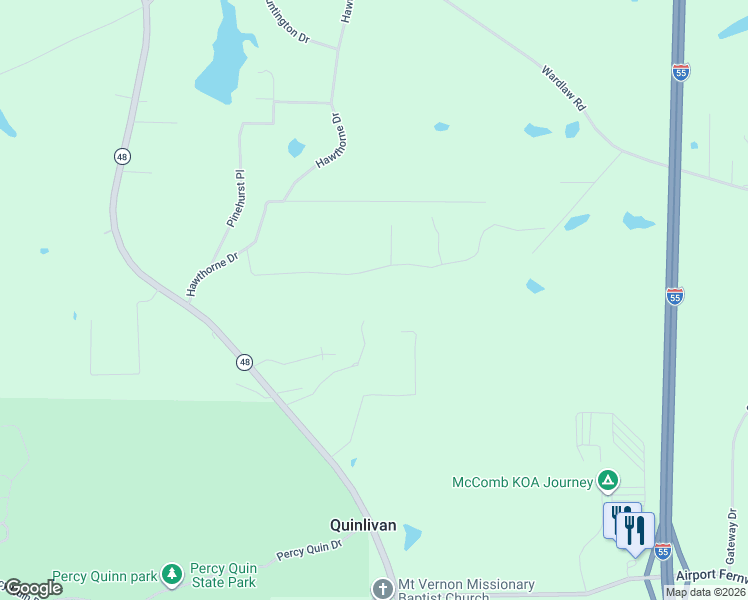 map of restaurants, bars, coffee shops, grocery stores, and more near 1078 David Benjamin Drive in McComb