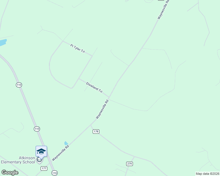 map of restaurants, bars, coffee shops, grocery stores, and more near Waynesville Road in Brantley County