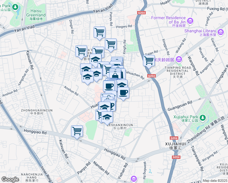 map of restaurants, bars, coffee shops, grocery stores, and more near in 